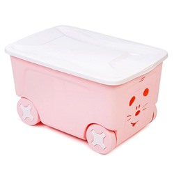 Детский ящик для игрушек COOL на колесах 50 литров, цвет розовый