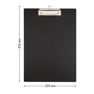 Доска-планшет с зажимом СТАММ, пластик (ММ-32248) черная
