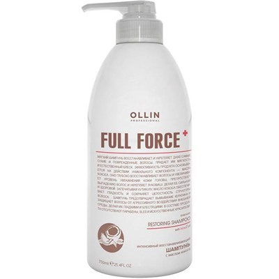 Шампунь для восстановления волос Ollin Professional Full Force, интенсивный, с маслом кокоса, 750 мл