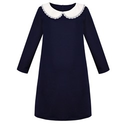 Синее школьное платье для девочки 79472-ДШ18