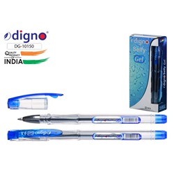 Ручка гелевая DIGNO "Selfy" (DG-10150) синяя, 0.5мм, прозрачный корпус