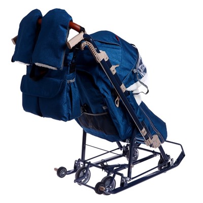Санки-коляска «Ника Детям НД7-8 меланж», цвет синий
