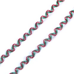 Тесьма плетеная вьюнчик (МЕТАНИТ) С-2914 (3619) г17 уп 20 м ширина 7 мм рис 8650 Радуга цвет 021