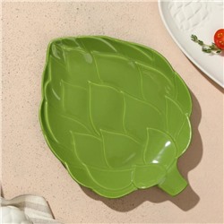 Тарелка «Артишоки», зелёная, 20 х 17 см