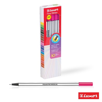 Ручка капиллярная Luxor "Fine Writer 045" (7130) розовая, 0.8мм