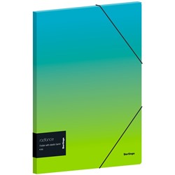 Папка на резинках BERLINGO "Radiance" градиент, голубой/зеленый (FB4_A4003) А4, 600мкм