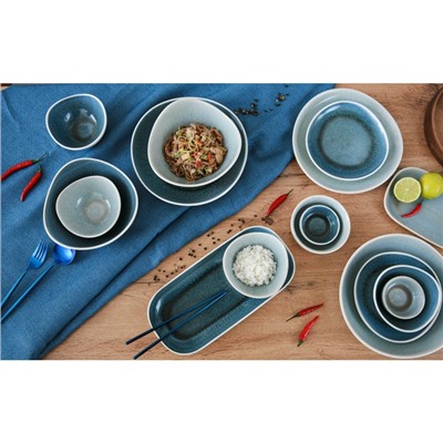 Блюдо для подачи Magistro Ocean, 20×13 см, цвет голубой
