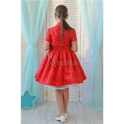 Платье нарядное с болеро "Принцесса", цвет красный