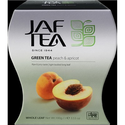 JAF TEA. Зеленый. Персик-абрикос 100 гр. карт.пачка