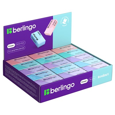Ластик Berlingo "Instinct" (BLc_00480) термопластичная резина, 40*20*10мм, цвет в ассорт.