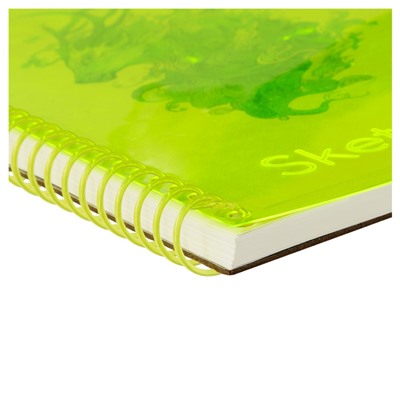Скетчбук А5  40л. 120г/м, для рисования маркерами, пластиковая обл. на спир. "Neon. Yellow" (СА540гр_59314, BG)
