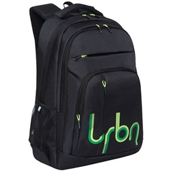 Рюкзак GRIZZLY "Urbn" (RU-236-1) 47*32*17см, цвет черный-зеленый, анатомическая спинка