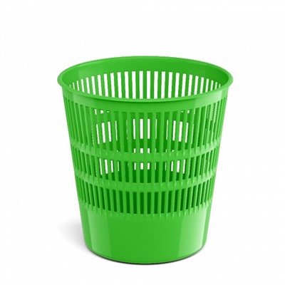 Корзина для бумаг и мусора ErichKrause Neon Solid, 12 литров, пластик, сетчатая, зеленый неон