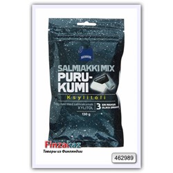 Жевательная резинка со вкусом лакрицы и салмиака Rainbow purukumi mix salmiakki ksylitoli 130 гр