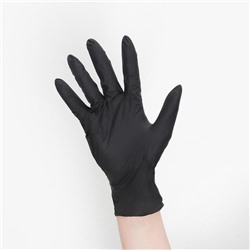 Перчатки хозяйственные нитриловые Household Gloves, текстурированные на пальцах, размер L, 3 гр, цвет чёрный