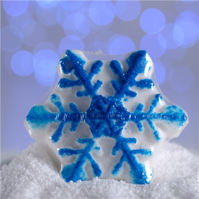 Бомбочка для ванн «Снежинка», синяя, с ароматом печенья, 100 г