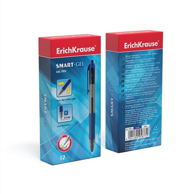 Ручка гелевая автомат. ErichKrause "Smart-Gel" (39011) синяя, 0.5мм