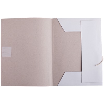 Папка для бумаг с завязками, картонная 380 г\м2 "OfficeSpace" белая, немелов. (257312) до 200л.