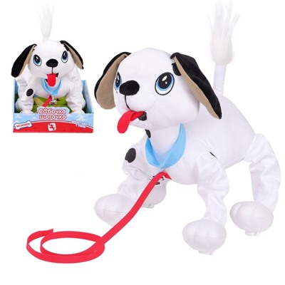 Интерактивная мягкая игрушка, собачка на поводке «Далматин»