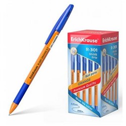 Ручка шариковая R-301 GRIP Orange синяя  0.7мм 39531 Erich Krause {Китай}