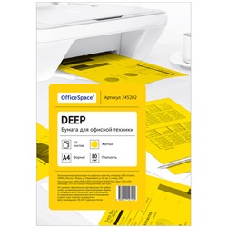 Бумага "OfficeSpace. Deep" А4, 80г/м, 50л., желтая (245202)