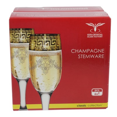 Набор бокалов для шампанского «Нежность», 190 мл, 6 шт