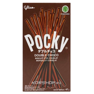 Шоколадные палочки Pocky Double Choco Glico, Таиланд, 47 г