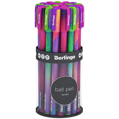 Ручка шар. Berlingo "Terrain" (CBp_07S09) на масляной основе, синяя, 0.7мм, корпус с рисунком а ассорт., грип