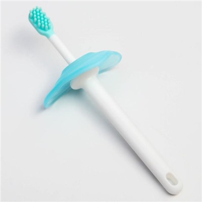 Детская зубная щетка-массажер, силикон, с ограничителем , цвет МИКС