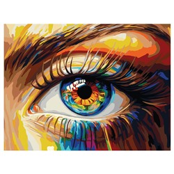 Картина по номерам на холсте "Взгляд" 30*40см (КХ3040_53863) ТРИ СОВЫ, с акриловыми красками