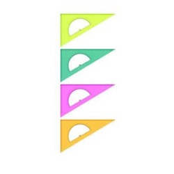Треугольник с транспортиром 16 см х 30 градусов Neon Cristal цветной прозрачный ТК01 Стамм {Россия}