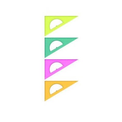 Треугольник с транспортиром 16 см х 30 градусов Neon Cristal цветной прозрачный ТК01 Стамм {Россия}