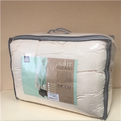 Одеяло "Лайт" микрофибра 150г/кв.м чемодан 200*215 (диз.: Беж) с наполнителем "силиконизированное волокно"