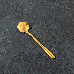 Ложка десертная Magistro «Цветок», 12,5 см, витая, цвет золото,