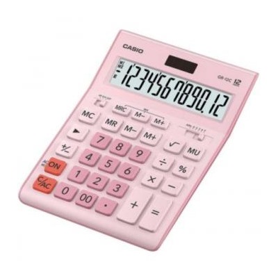Калькулятор 12 разрядов CASIO GR-12C- PK розовый 2 питания 209х155х35 мм (аналог 888) CASIO {Китай}