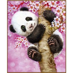 Алмазная мозаика «Весёлая панда» 20 × 25 см, 21 цв. + наклейка