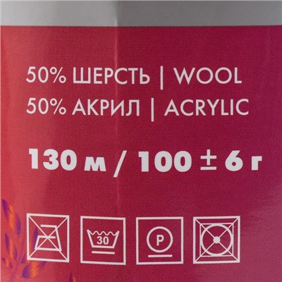 Пряжа "Подмосковная GRANDE" 50% шерсть, 50% акрил 130м/100гр (0214 Маренго)