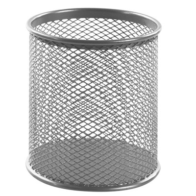Подставка-стакан круглая металлическая СТАММ 103*90мм (ПС-30852) серебристая