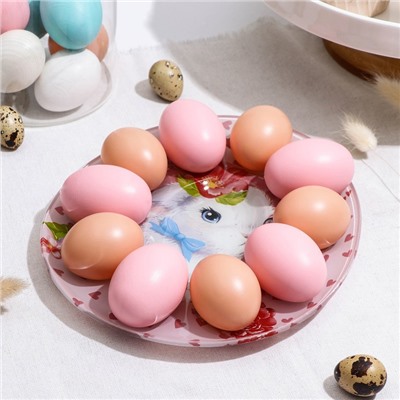 Подставка для яиц Доляна «Цветочный зайка», 10 ячеек, 24×20,6 см