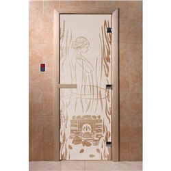Дверь «Волшебный пар», размер коробки 200 × 80 см, правая, цвет сатин