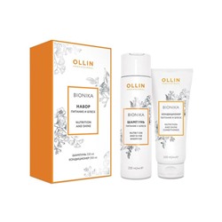 Косметический набор для ухода за волосами Ollin Professional Bionika «Питание и блеск»: шампунь, 250 мл, кондиционер, 200 мл