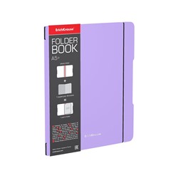 Тетрадь 48л. на резинках "FolderBook Pastel. Фиолетовая", сменный блок (048010054-51392, "ErichKrause") пластиковая обложка, на резинке