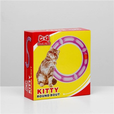 Игрушка для кошек 2 в 1 "Круг и волна" с шариком (картонная коробка), микс цветов