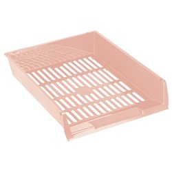 Лоток горизонтальный для бумаг СТАММ "Респект" розовый (ЛТГ-31715)
