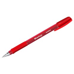 Ручка шар. Berlingo "Aviator" (CBp_07509) на масляной основе, красная, 0.7мм, красный трехгранный корпус