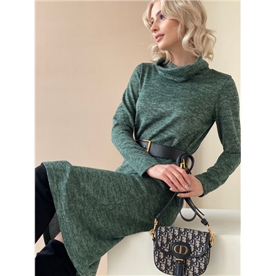 5499 Платье-свитер в цвете "зелёный меланж"