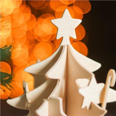 Сборная деревянная модель «Новогодняя ёлка с игрушками»
