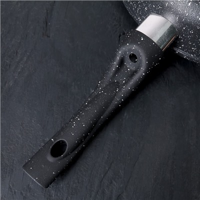 Сковорода-гриль «Гранит», d=26 см, пластиковая ручка, антипригарное покрытие, цвет чёрный