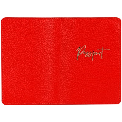 Обложка "Паспорт" OfficeSpace "Naples" (311093) натур. кожа, тиснение фольгой, красная