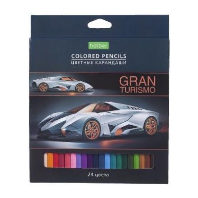 Карандаши 24цв "Gran Turismo" к/уп (070883) Хатбер {Китай}